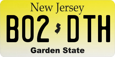 NJ license plate B02DTH