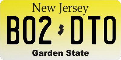NJ license plate B02DTO