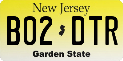 NJ license plate B02DTR