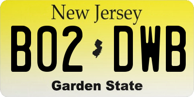 NJ license plate B02DWB