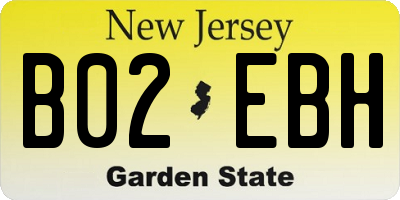 NJ license plate B02EBH