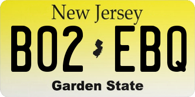 NJ license plate B02EBQ