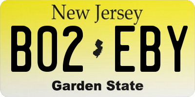 NJ license plate B02EBY
