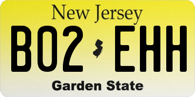 NJ license plate B02EHH
