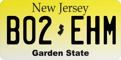 NJ license plate B02EHM