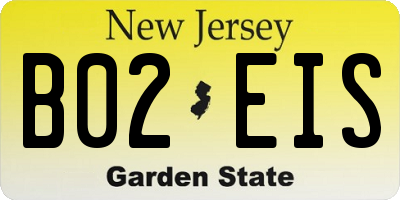 NJ license plate B02EIS