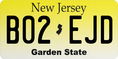 NJ license plate B02EJD