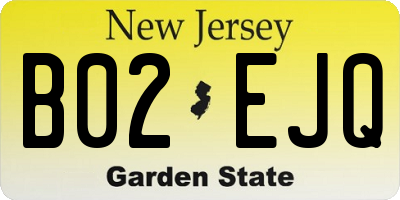 NJ license plate B02EJQ