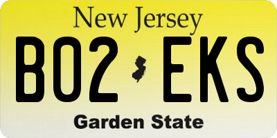 NJ license plate B02EKS