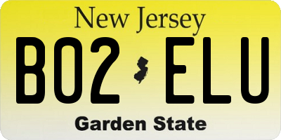 NJ license plate B02ELU