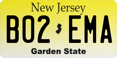 NJ license plate B02EMA
