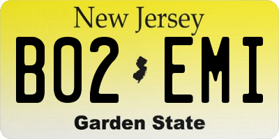 NJ license plate B02EMI