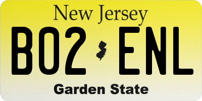 NJ license plate B02ENL