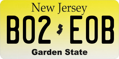 NJ license plate B02EOB
