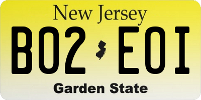NJ license plate B02EOI