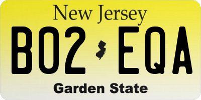 NJ license plate B02EQA