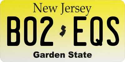 NJ license plate B02EQS