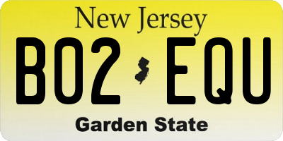 NJ license plate B02EQU