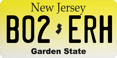 NJ license plate B02ERH