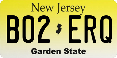 NJ license plate B02ERQ
