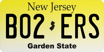 NJ license plate B02ERS