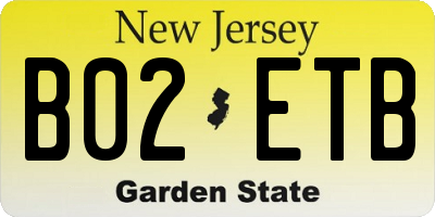 NJ license plate B02ETB