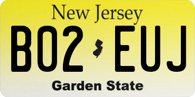 NJ license plate B02EUJ