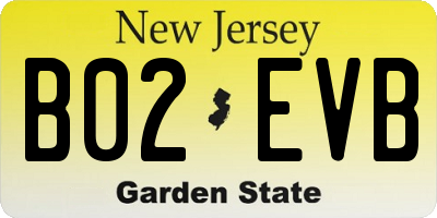 NJ license plate B02EVB