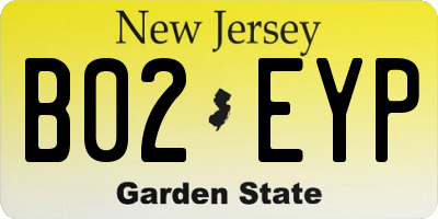 NJ license plate B02EYP