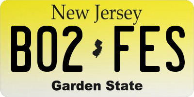NJ license plate B02FES