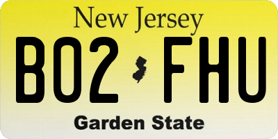 NJ license plate B02FHU