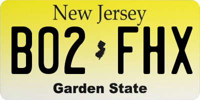 NJ license plate B02FHX