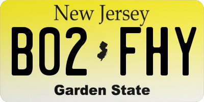 NJ license plate B02FHY