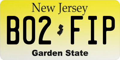 NJ license plate B02FIP