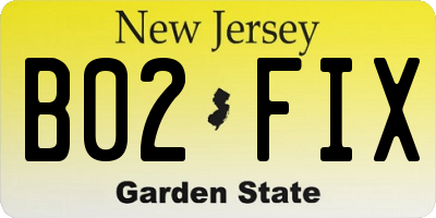 NJ license plate B02FIX