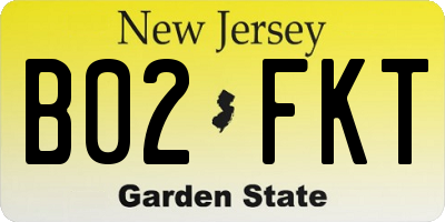 NJ license plate B02FKT