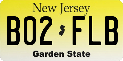 NJ license plate B02FLB