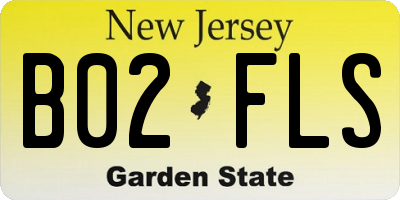 NJ license plate B02FLS