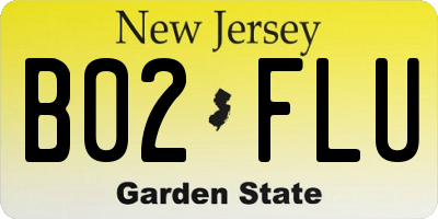 NJ license plate B02FLU