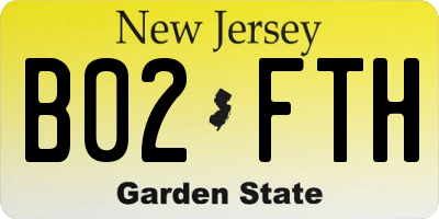NJ license plate B02FTH
