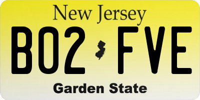 NJ license plate B02FVE
