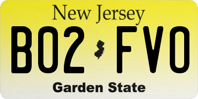 NJ license plate B02FVO