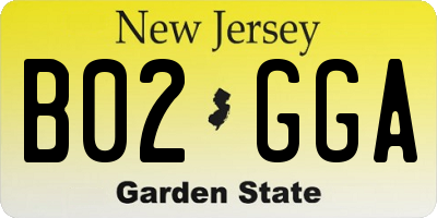NJ license plate B02GGA