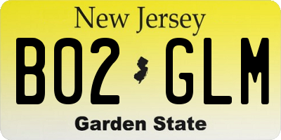 NJ license plate B02GLM