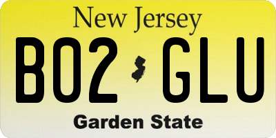 NJ license plate B02GLU
