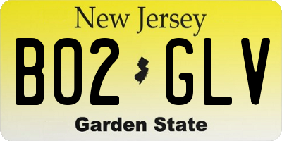 NJ license plate B02GLV