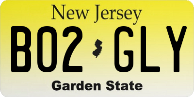 NJ license plate B02GLY