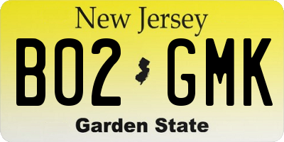 NJ license plate B02GMK