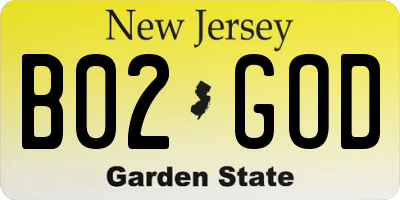 NJ license plate B02GOD