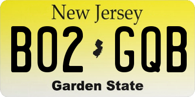 NJ license plate B02GQB